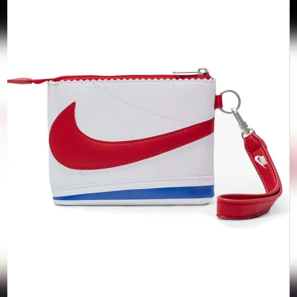 Nike Cortez White red varsity royal red swoosh unisex Wristlet Clutch wallet new